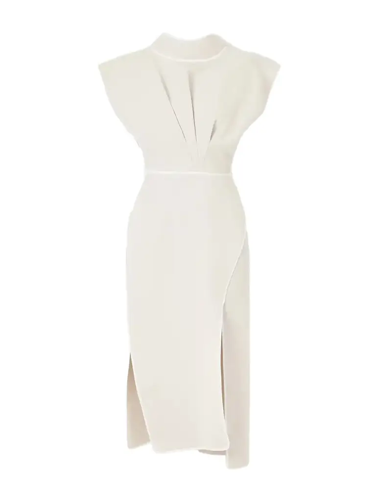 Pageant Paneled Crepe Midi Dress