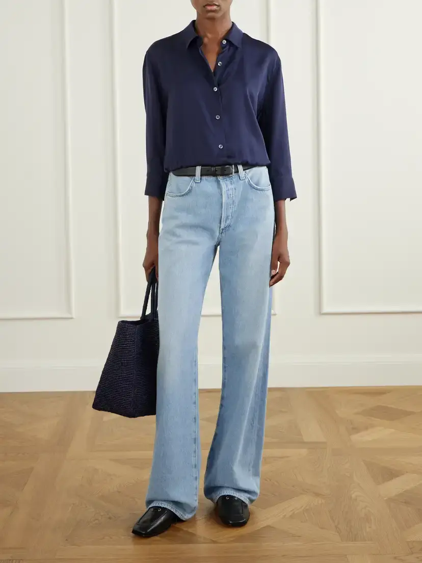 Theory Gathered Crop Silk-crepe Shirt | Thumbnail 2 Theory Gathered Crop Silk-crepe Shirt | Thumbnail 2