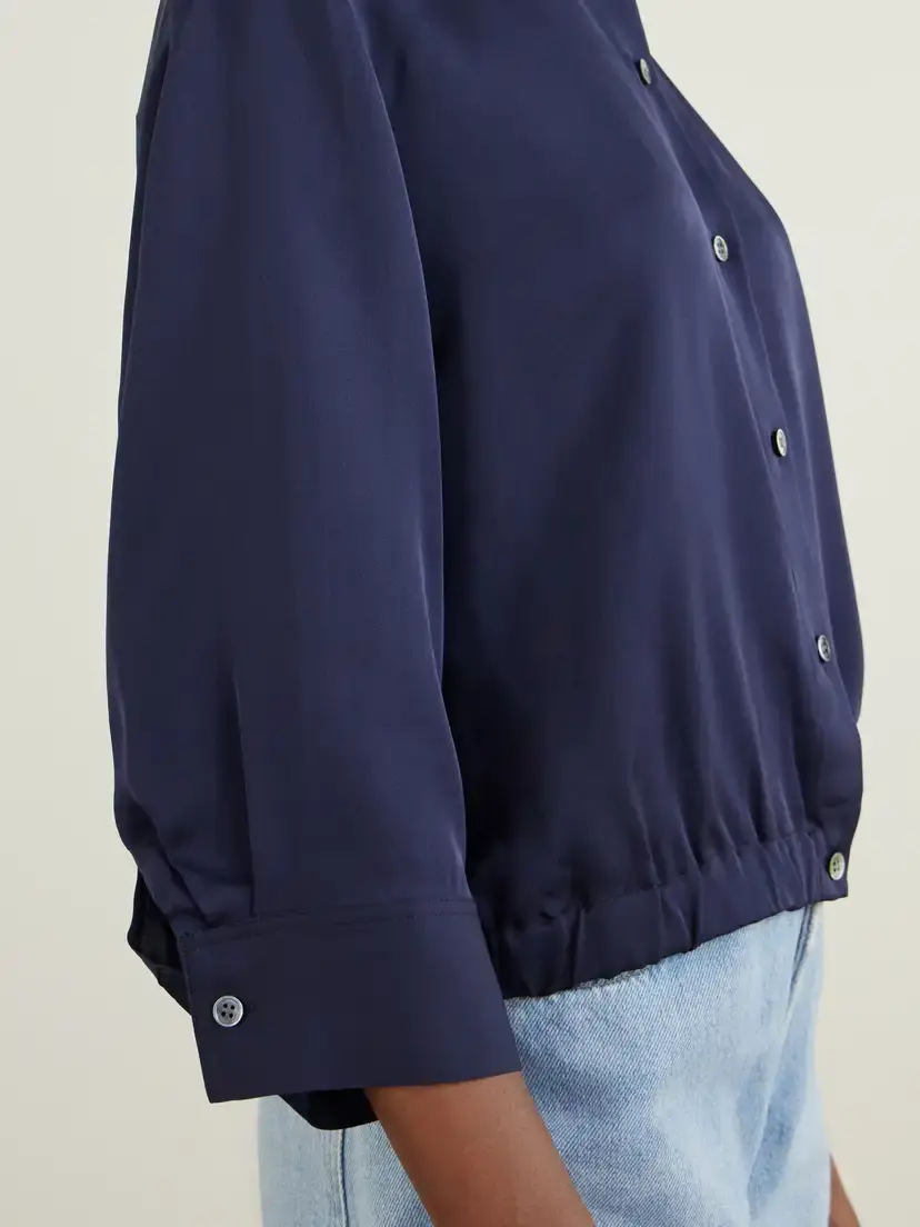 Theory Gathered Crop Silk-crepe Shirt | Thumbnail 5 Theory Gathered Crop Silk-crepe Shirt | Thumbnail 5