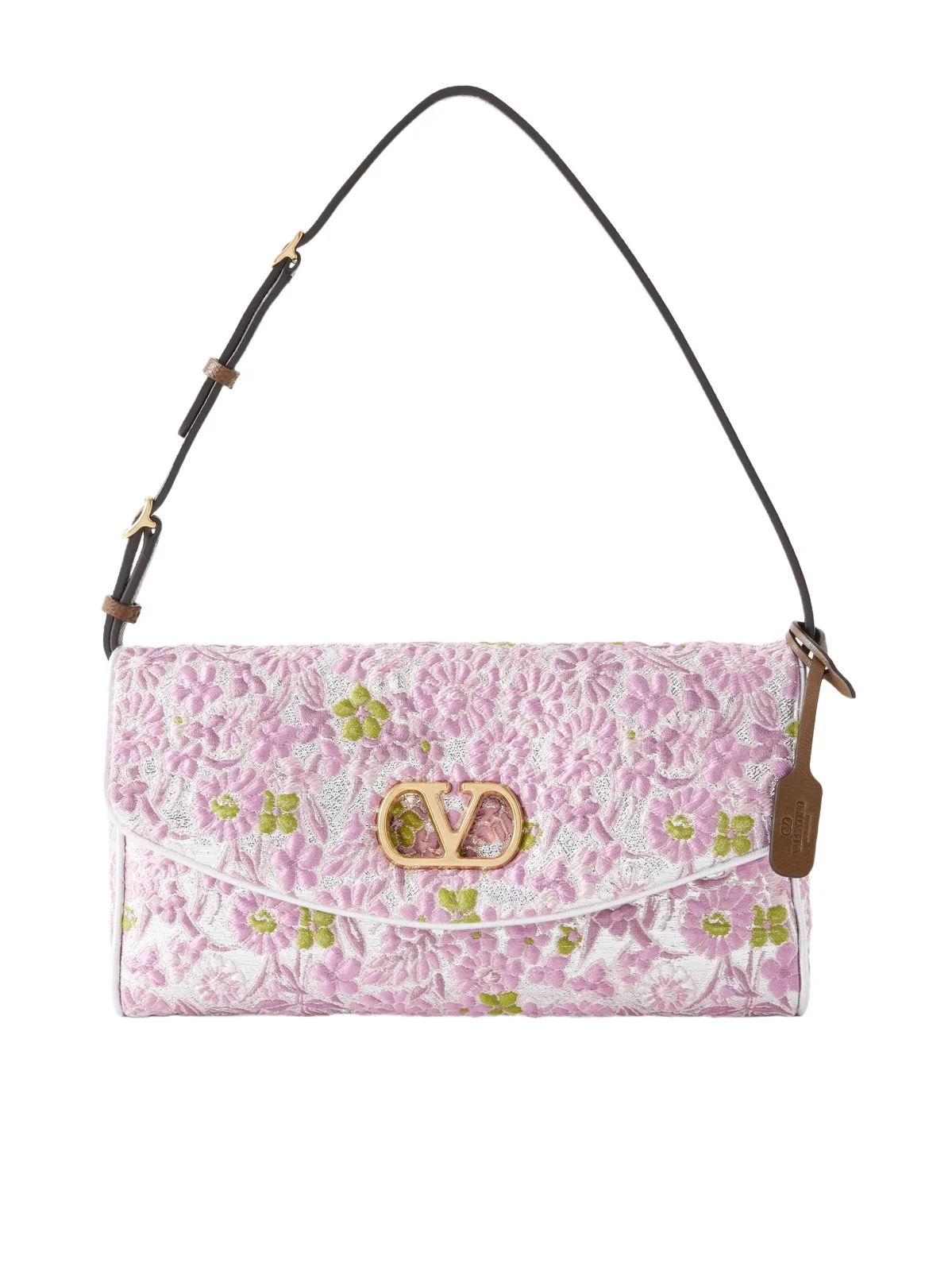 Devain Leather-trimmed Floral-jacquard Shoulder Bag Devain Leather-trimmed Floral-jacquard Shoulder Bag