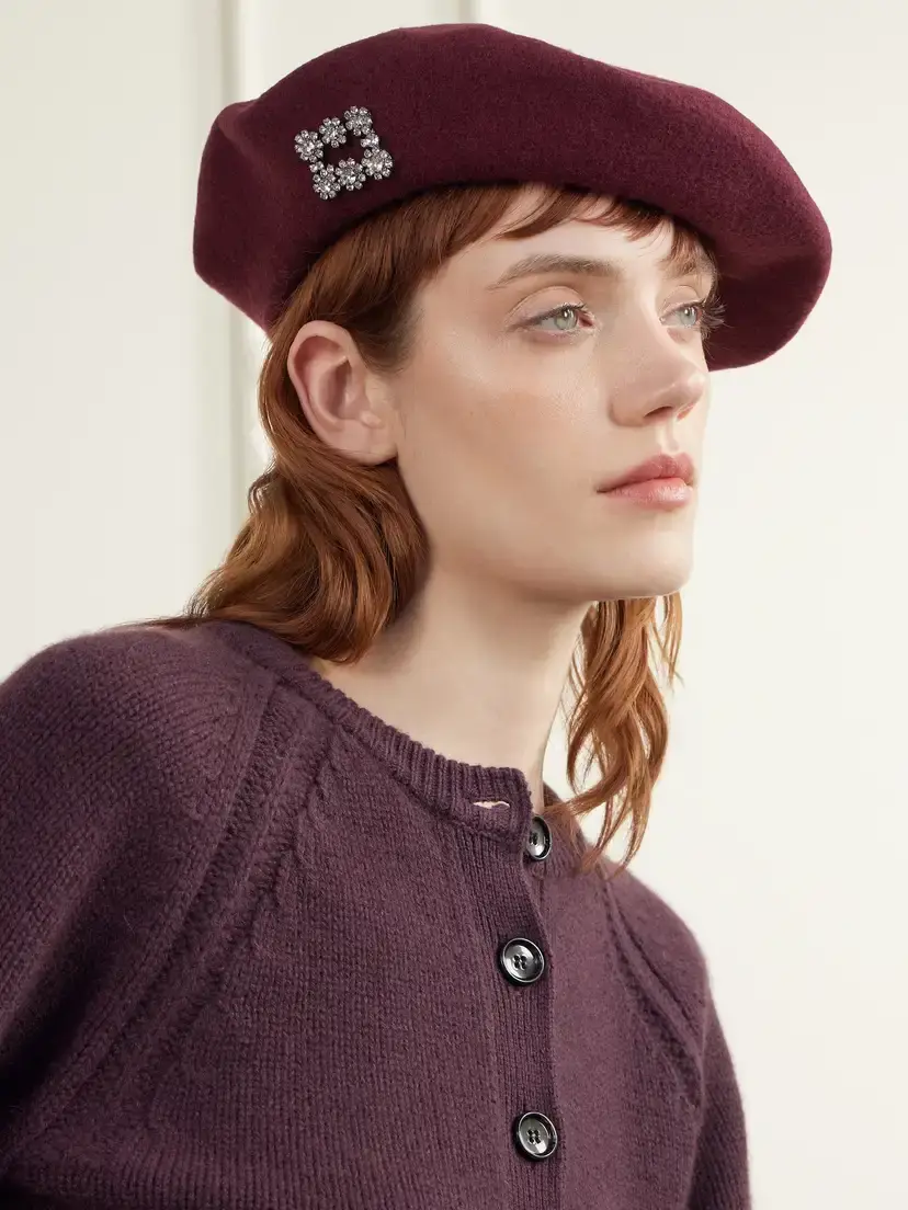 Roger Vivier Crystal-embellished Wool Beret | Thumbnail 2 Roger Vivier Crystal-embellished Wool Beret | Thumbnail 2