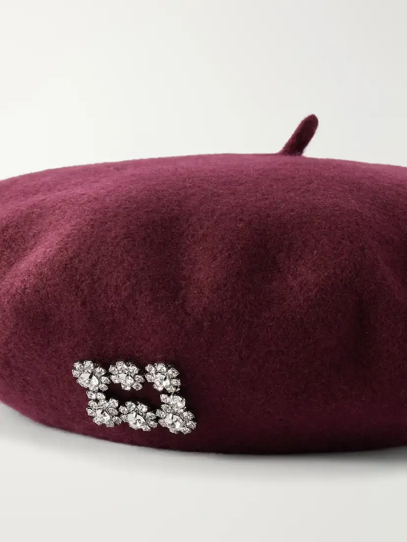 Roger Vivier Crystal-embellished Wool Beret | Thumbnail 3 Roger Vivier Crystal-embellished Wool Beret | Thumbnail 3