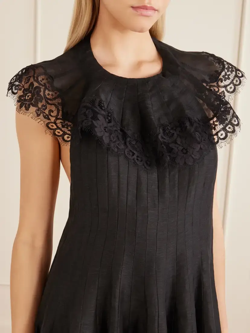 Zimmermann Ascent Open-back Lace-trimmed Linen And Silk-blend Midi Dress | Thumbnail 4