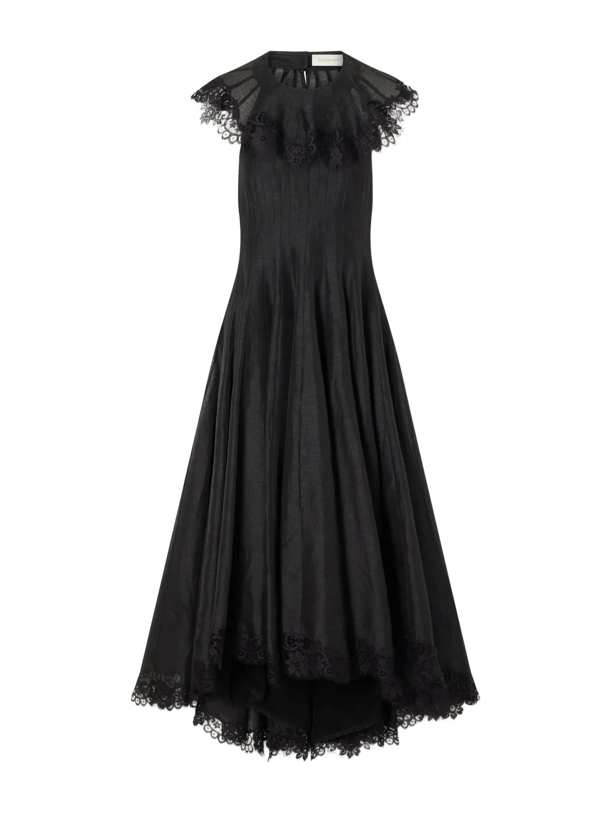 Ascent Open-back Lace-trimmed Linen And Silk-blend Midi Dress Ascent Open-back Lace-trimmed Linen And Silk-blend Midi Dress