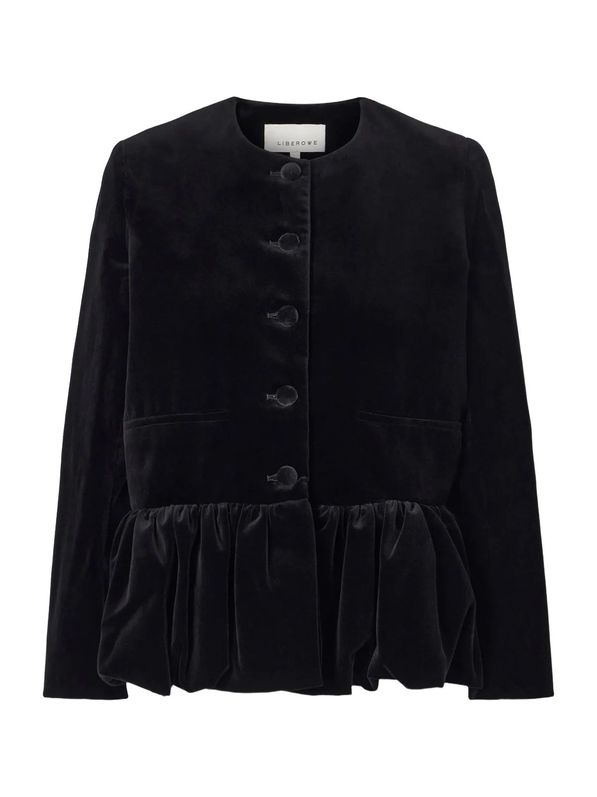 LIBEROWE Cotton-velvet Peplum Jacket