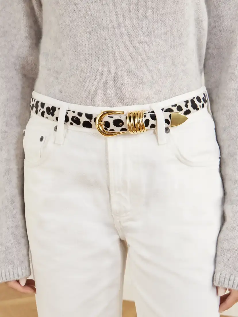 Déhanche Hollyhock Dalmatian Calf Hair Belt | Thumbnail 2
