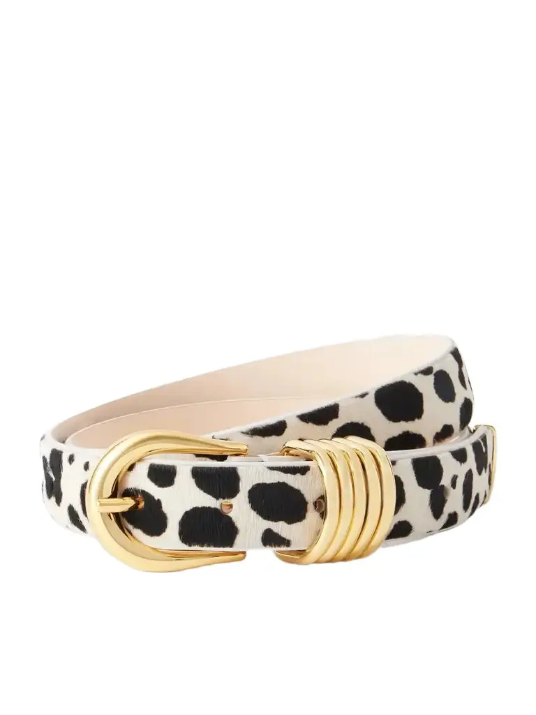 Déhanche Hollyhock Dalmatian Calf Hair Belt