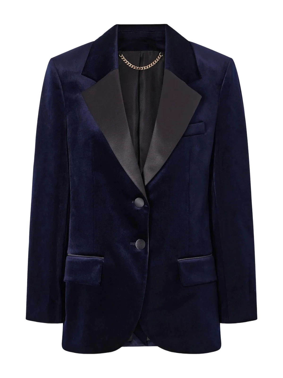 Satin-trimmed Cotton-blend Velvet Blazer Satin-trimmed Cotton-blend Velvet Blazer