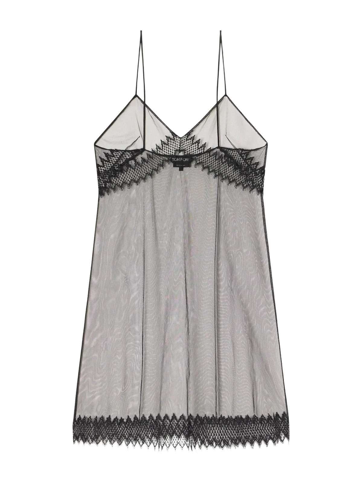 Lace-trimmed Stretch-tulle Mini Dress