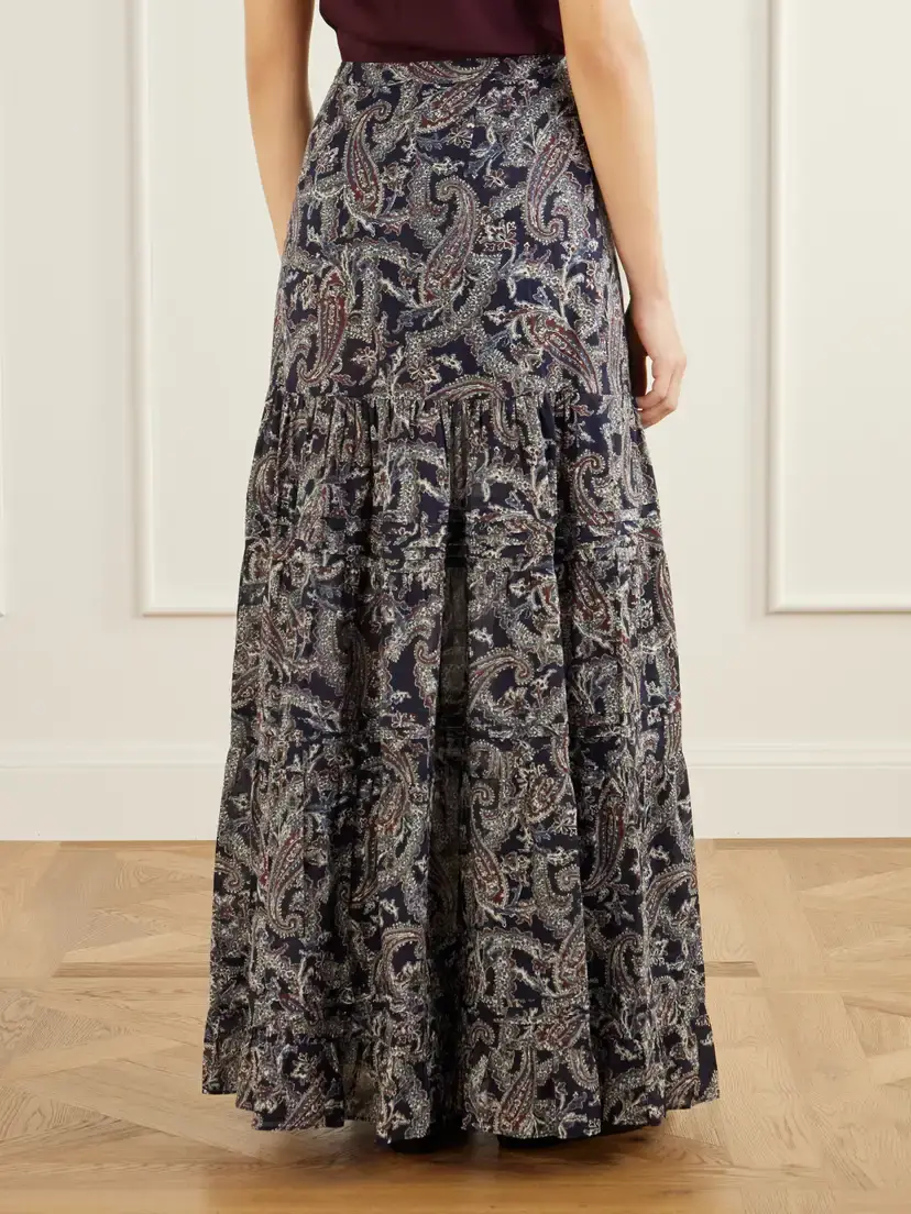 Veronica Beard Heatheralyn Gathered Paisley-print Cotton Maxi Skirt | Thumbnail 4 Veronica Beard Heatheralyn Gathered Paisley-print Cotton Maxi Skirt | Thumbnail 4