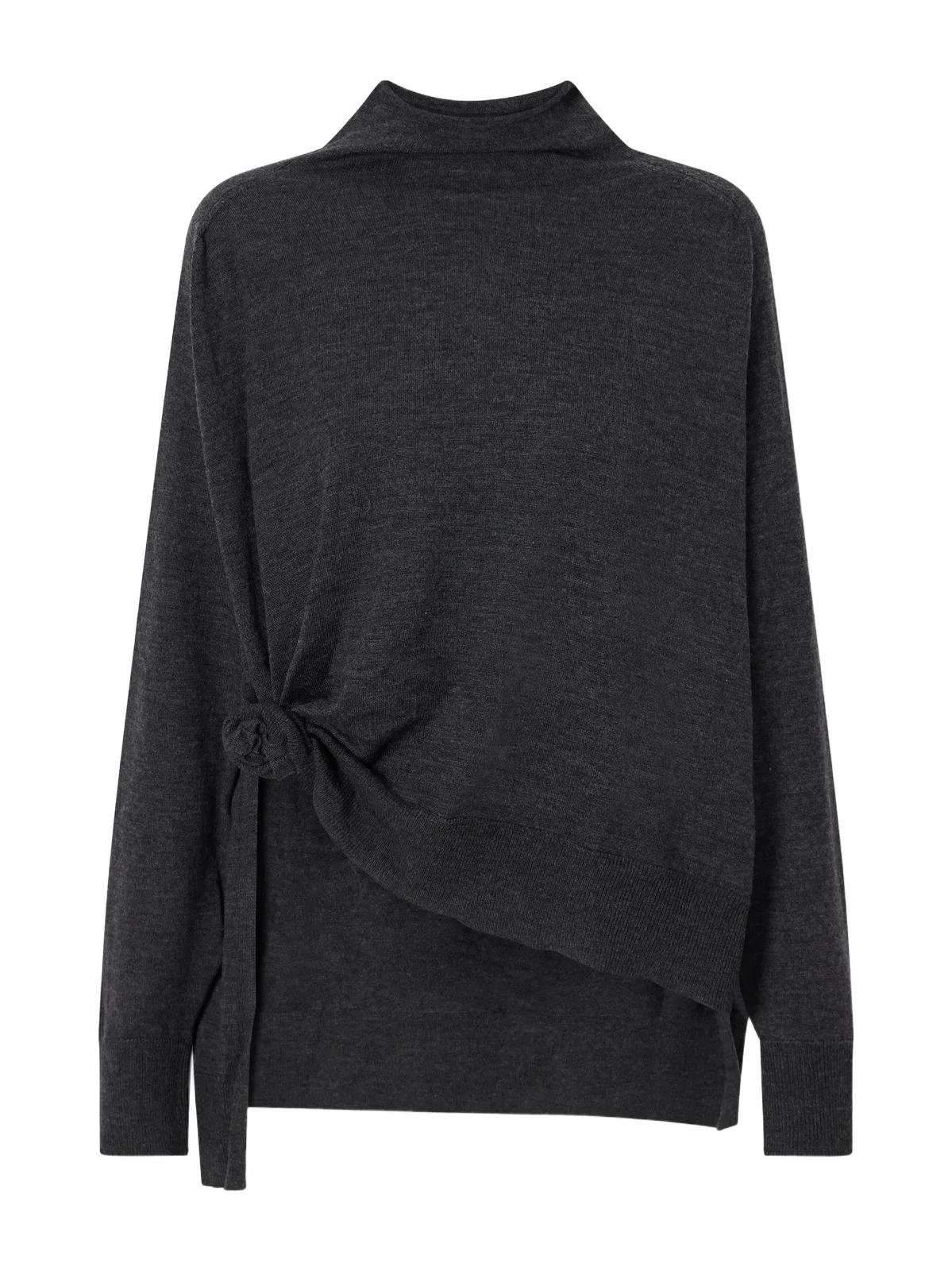 Knot-detail Wool Turtleneck Sweater