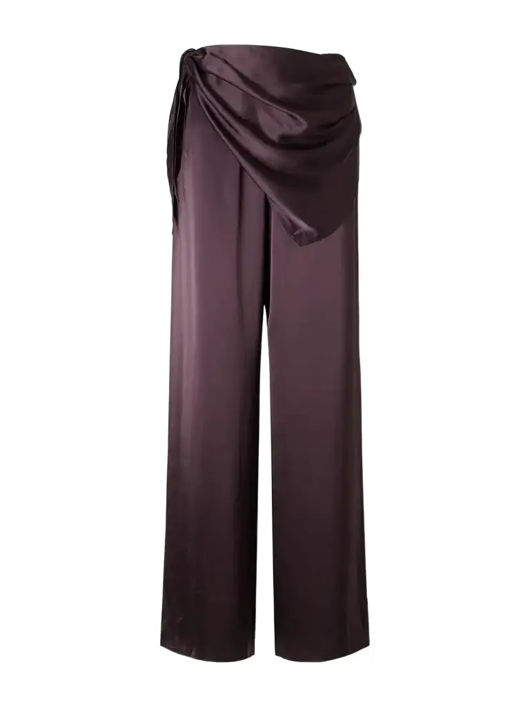 DÔEN Lavona Scarf-detailed Silk Pants