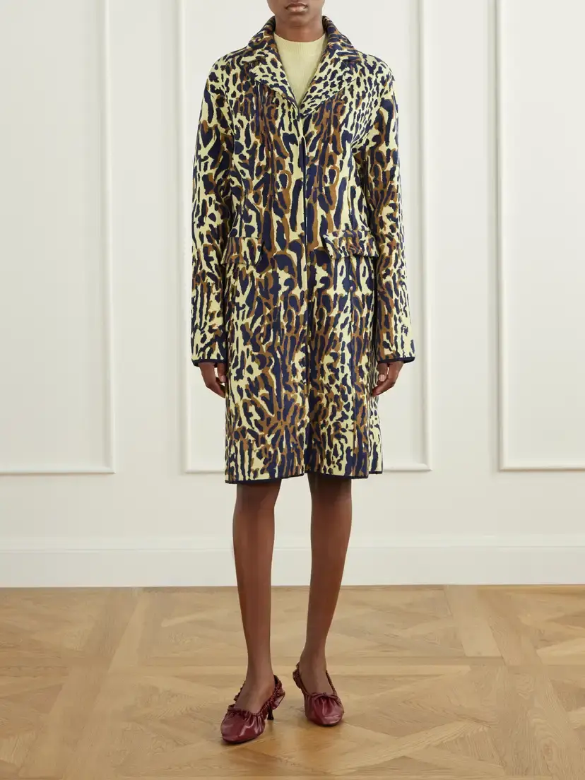 Marni Leopard-jacquard Virgin Wool Coat | Thumbnail 3 Marni Leopard-jacquard Virgin Wool Coat | Thumbnail 3