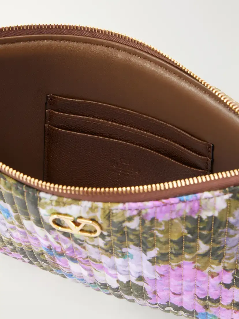 Valentino Garavani Vlogo-embellished Medium Leather-trimmed Quilted Floral-jacquard Clutch | Thumbnail 6 Valentino Garavani Vlogo-embellished Medium Leather-trimmed Quilted Floral-jacquard Clutch | Thumbnail 6