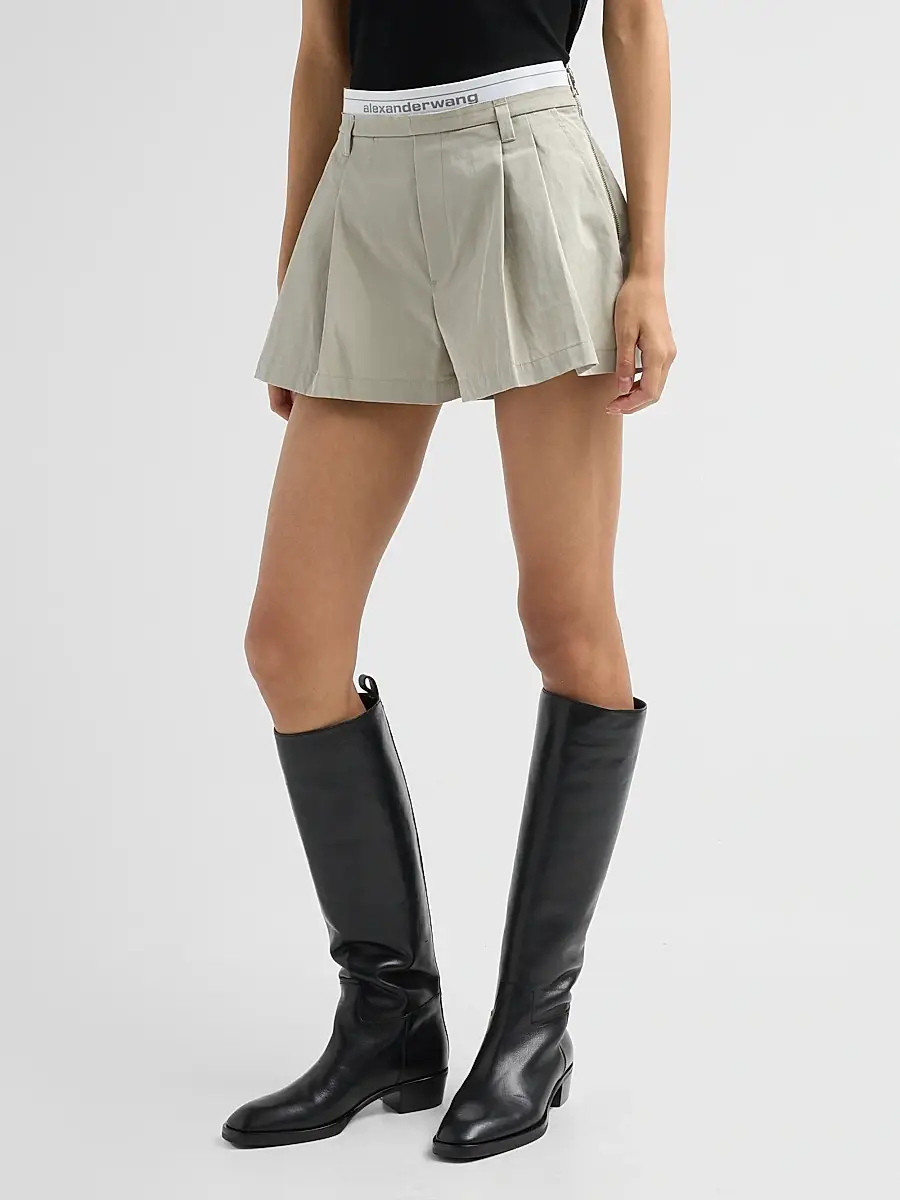 Alexander Wang Women's Logo Elastic High-Rise Shorts | Thumbnail 4