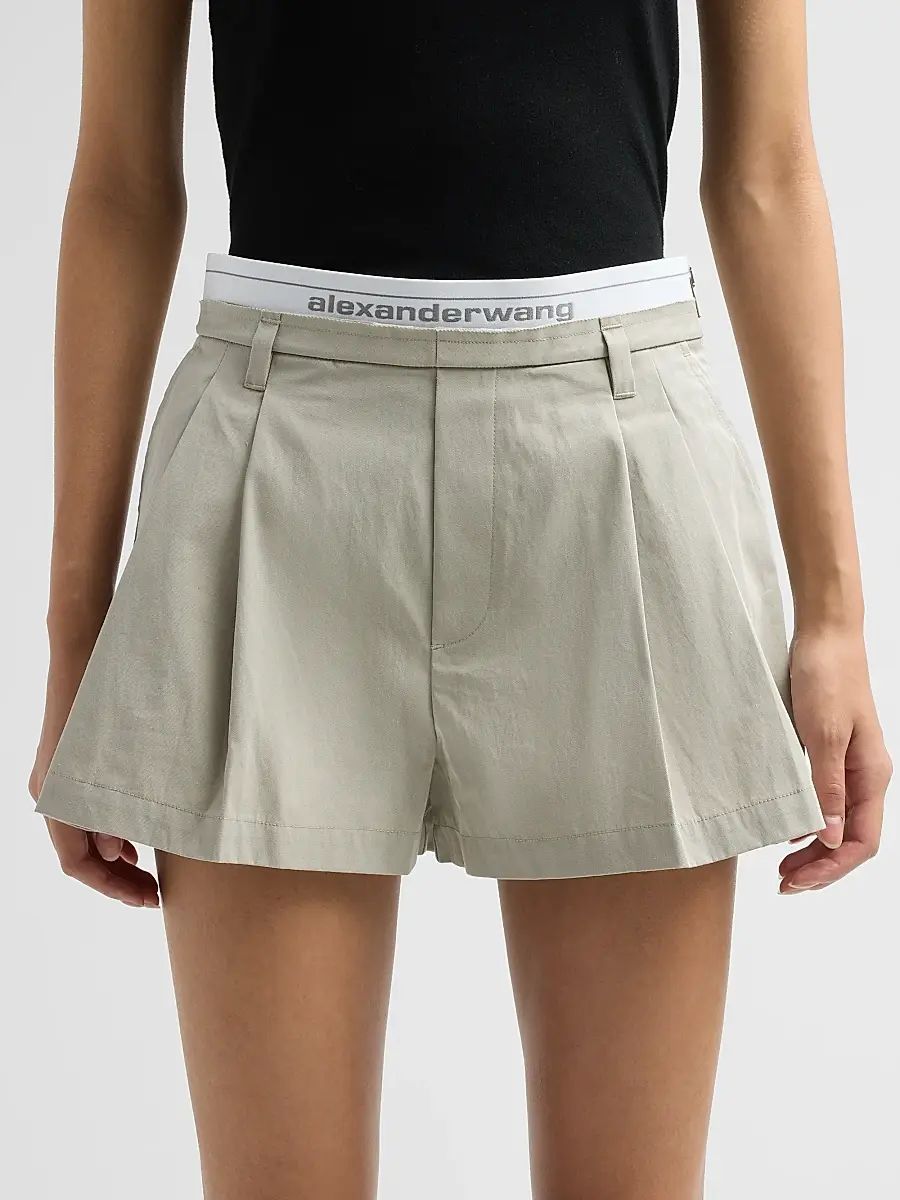 Alexander Wang Women's Logo Elastic High-Rise Shorts | Thumbnail 5