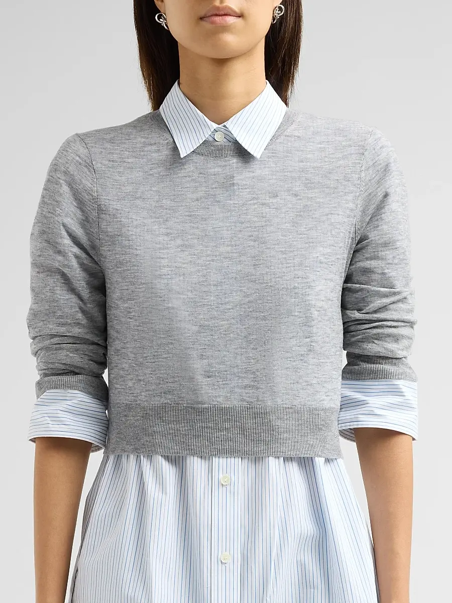 Alexander Wang Women's Layered Wool Button-Front Shirt | Thumbnail 5 Alexander Wang Women's Layered Wool Button-Front Shirt | Thumbnail 5