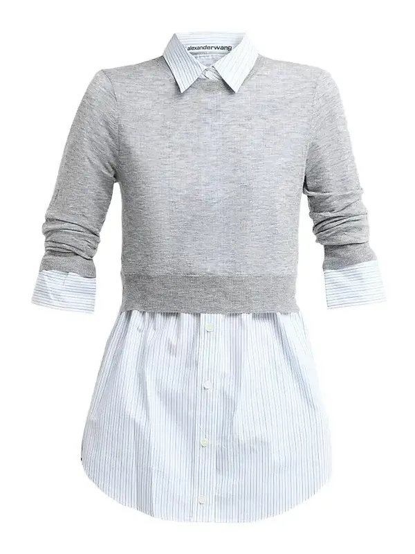 Women's Layered Wool Button-Front Shirt Women's Layered Wool Button-Front Shirt