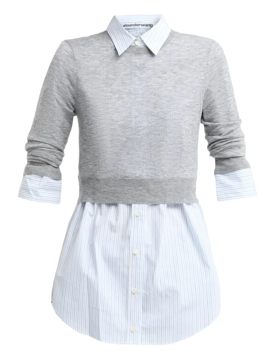 Alexander Wang Women's Layered Wool Button-Front Shirt