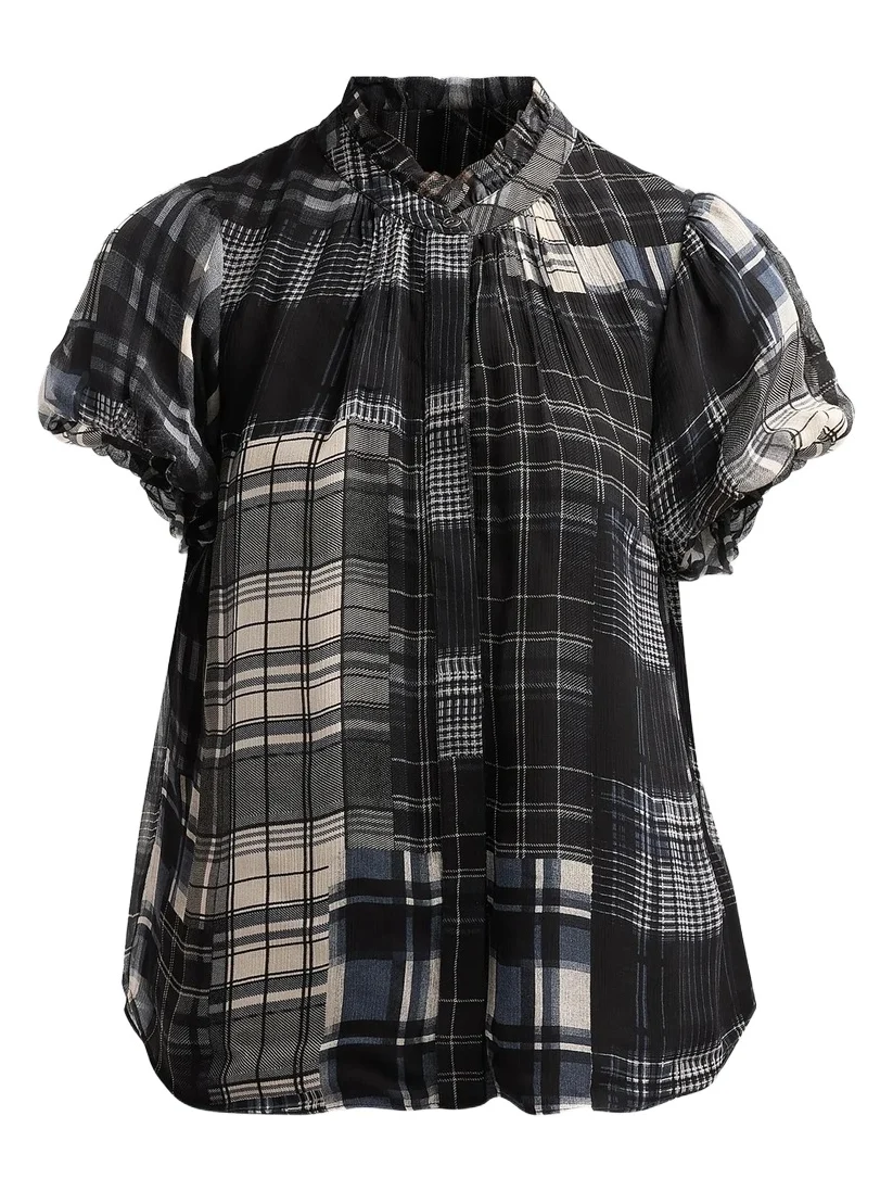 Ramy Brook Women's Lacey Plaid Top