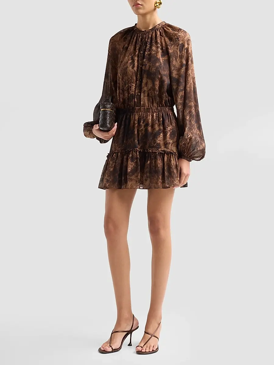Ramy Brook Women's Vivi Printed Silk-Blend A-Line Mini Dress | Thumbnail 4 Ramy Brook Women's Vivi Printed Silk-Blend A-Line Mini Dress | Thumbnail 4