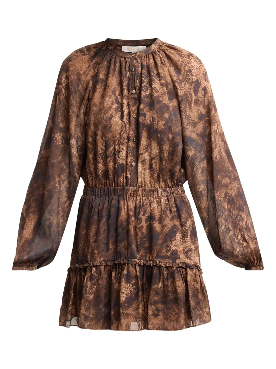 Ramy Brook Women's Vivi Printed Silk-Blend A-Line Mini Dress