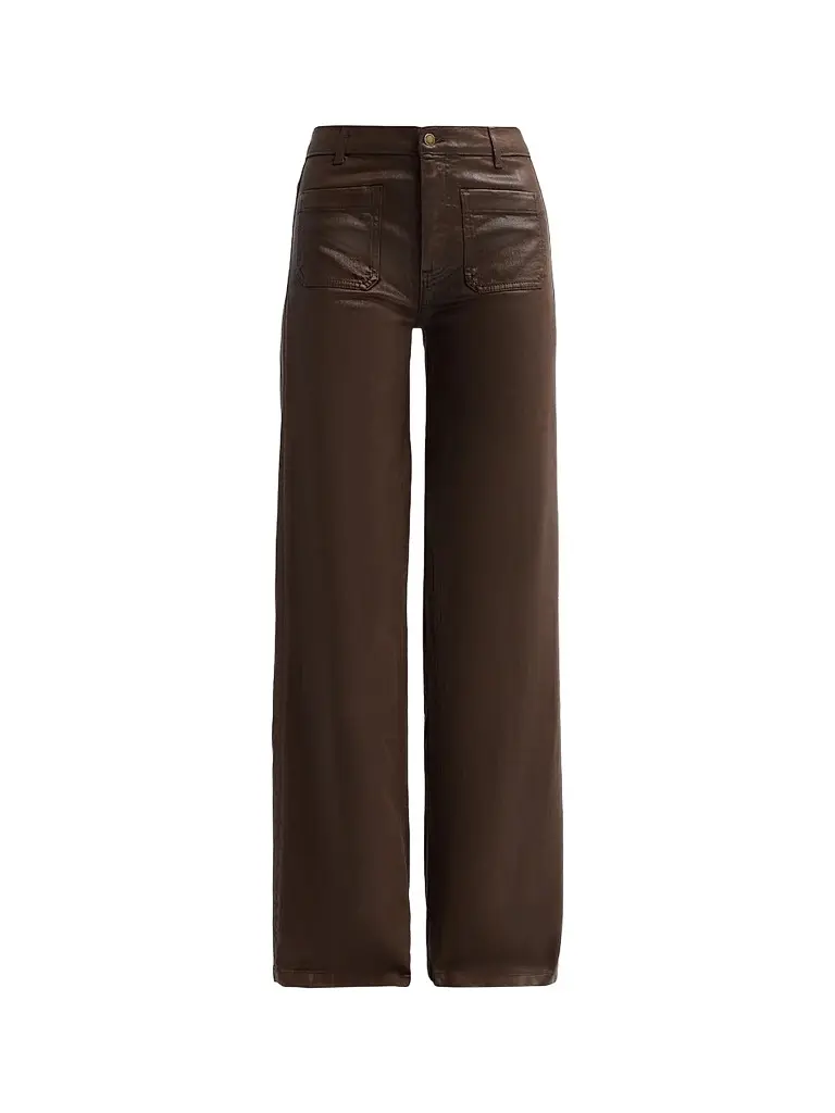 Ramy Brook Women's Cleo Coated Wide-Leg Jeans