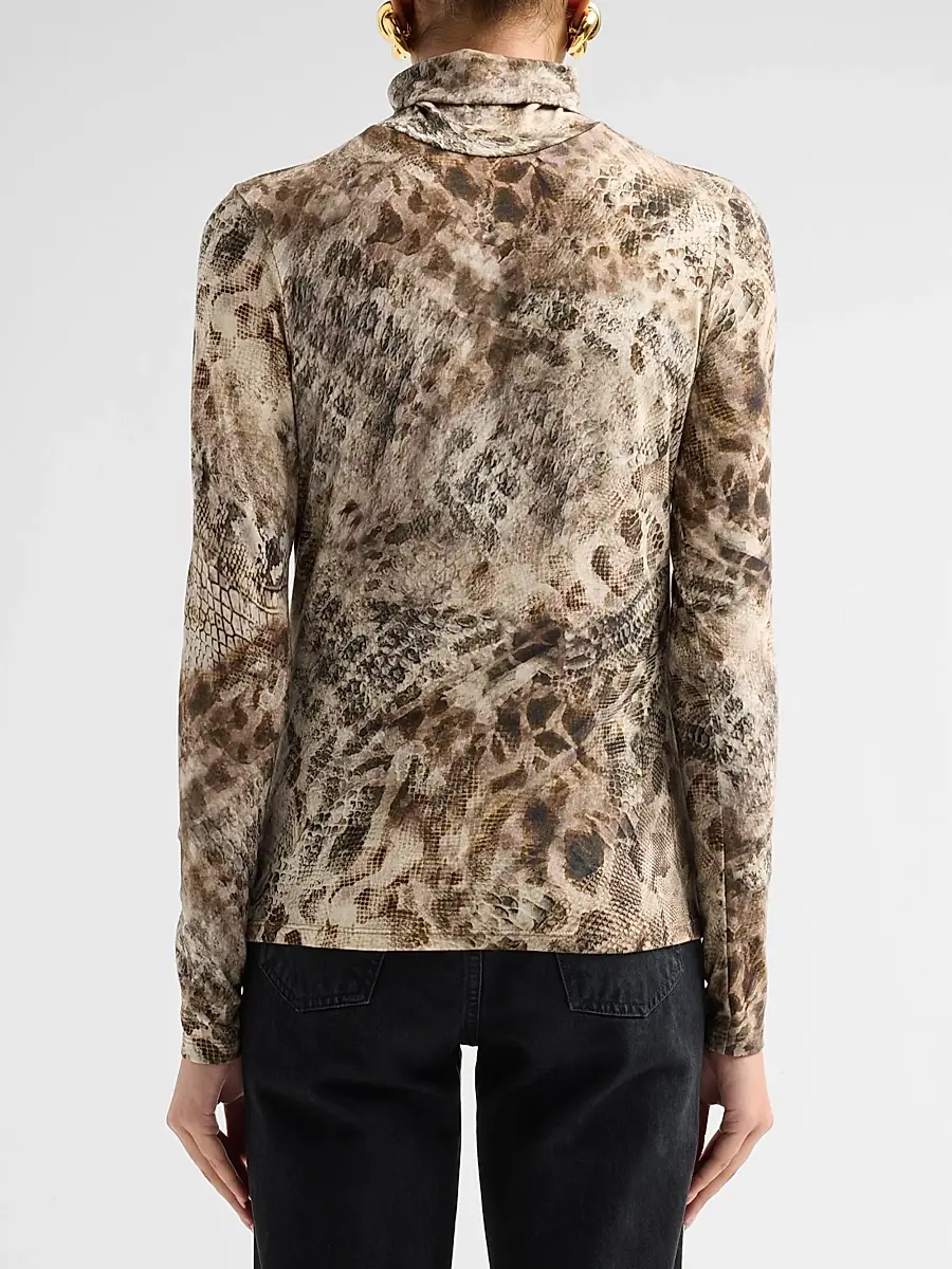 Ramy Brook Women's Thea Python-Print Cotton-Blend Top | Thumbnail 3