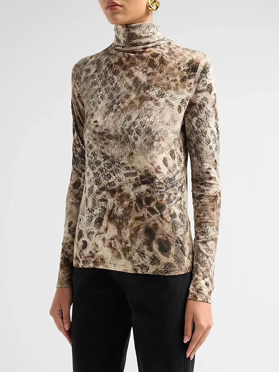 Ramy Brook Women's Thea Python-Print Cotton-Blend Top | Thumbnail 4