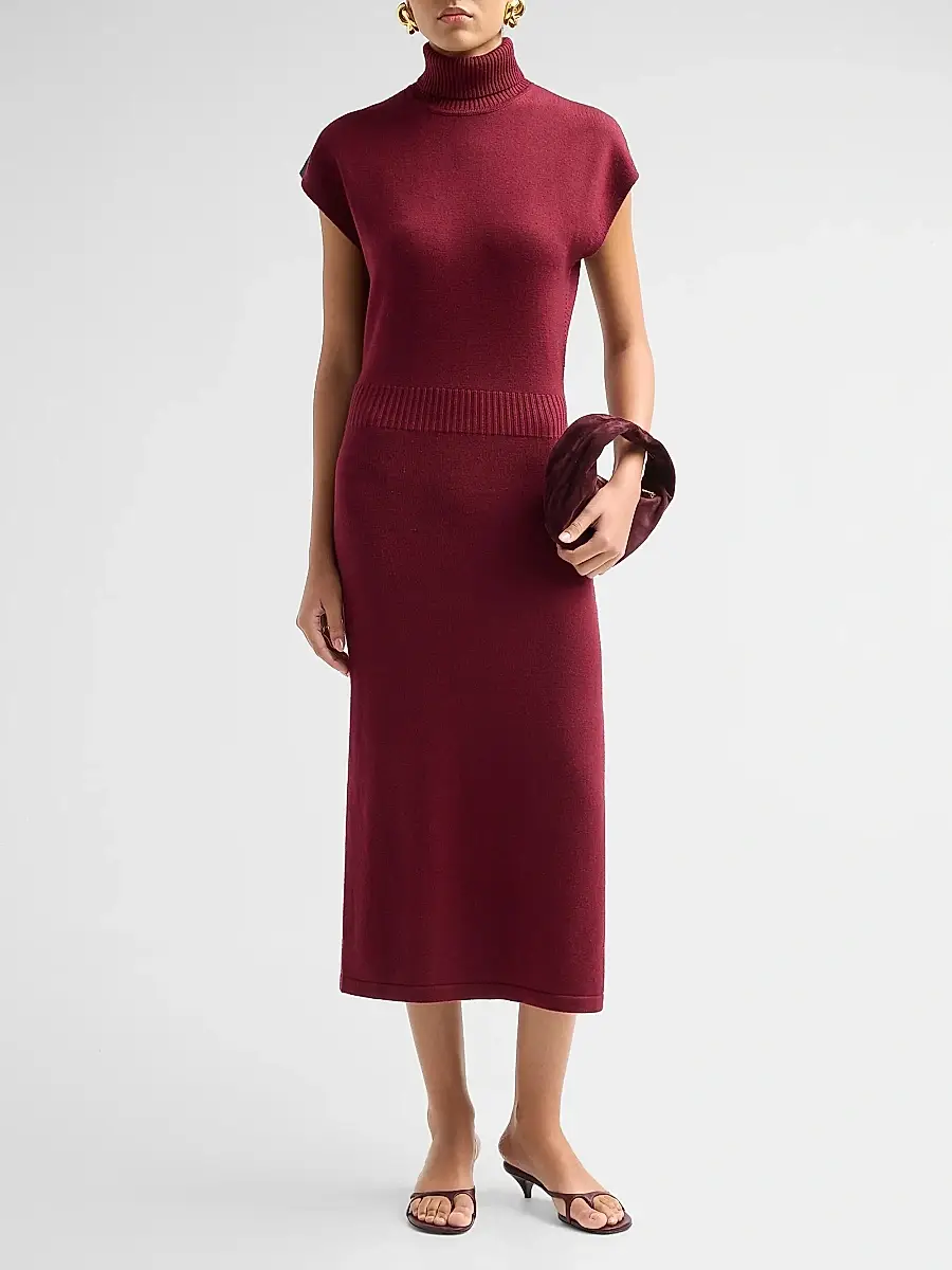 Ramy Brook Women's Natalie Wool Knit Turtleneck Midi-Dress | Thumbnail 2 Ramy Brook Women's Natalie Wool Knit Turtleneck Midi-Dress | Thumbnail 2