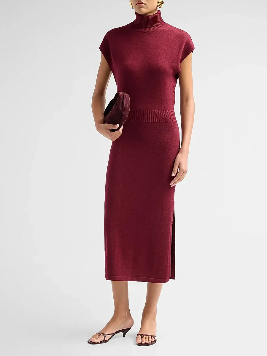 Ramy Brook Women's Natalie Wool Knit Turtleneck Midi-Dress | Thumbnail 4 Ramy Brook Women's Natalie Wool Knit Turtleneck Midi-Dress | Thumbnail 4