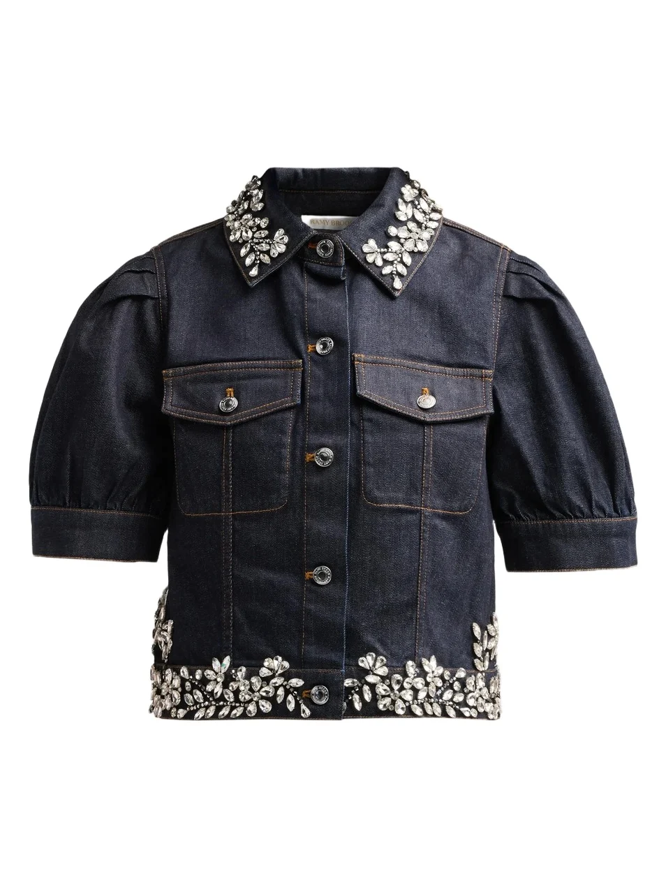 Women's Hailey Embellished Denim Crop Shirt Women's Hailey Embellished Denim Crop Shirt