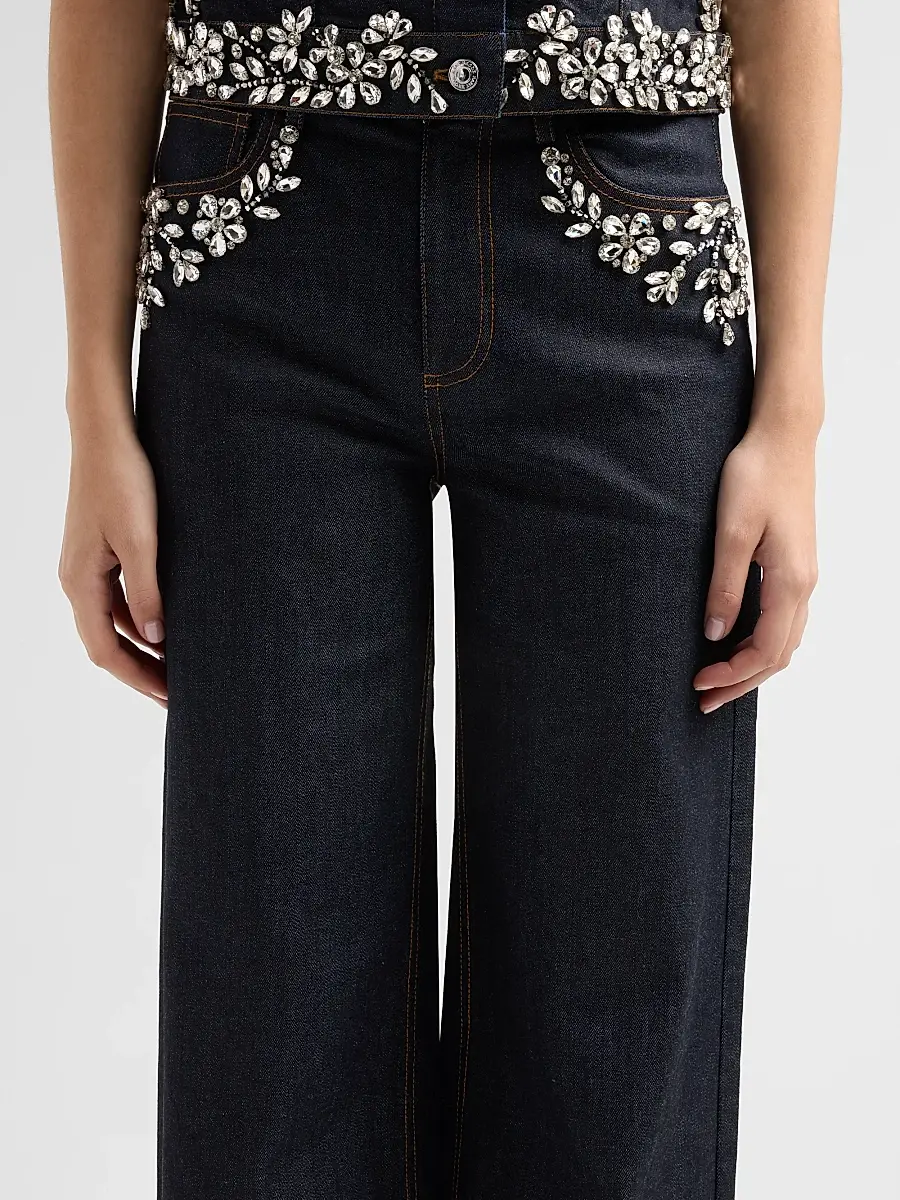 Ramy Brook Women's Elena Embellished Wide-Leg Jeans | Thumbnail 5 Ramy Brook Women's Elena Embellished Wide-Leg Jeans | Thumbnail 5