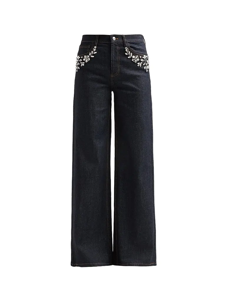 Women's Elena Embellished Wide-Leg Jeans Women's Elena Embellished Wide-Leg Jeans