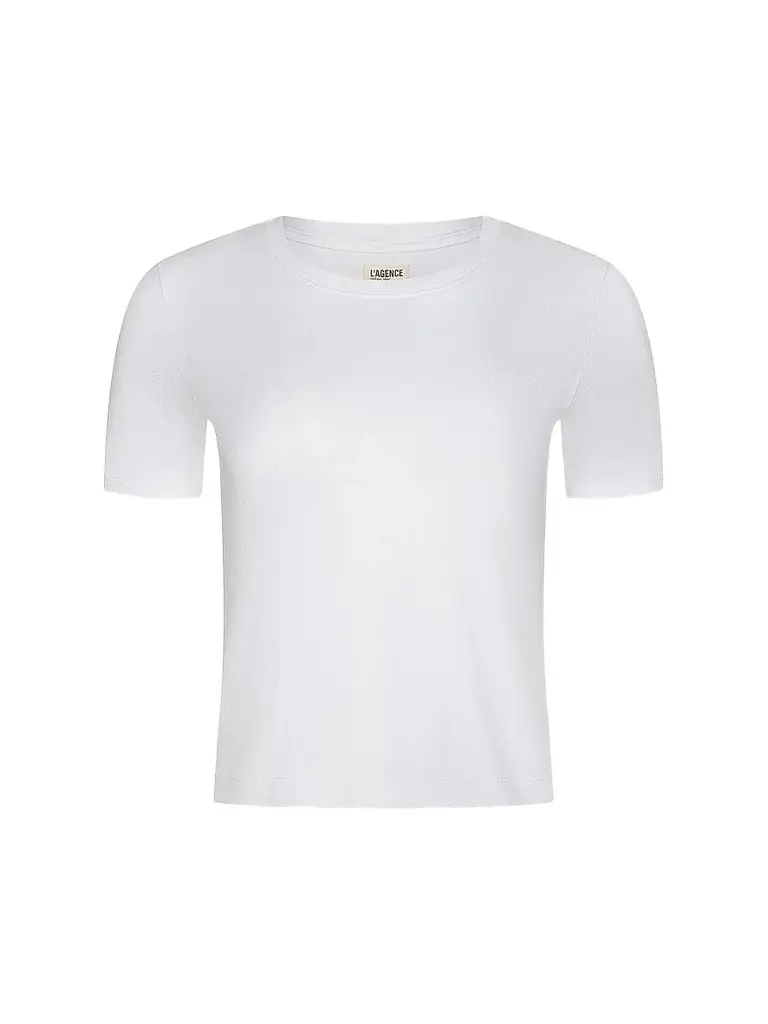 L'Agence Women's Stormy Cotton Short-Sleeve Crop T-Shirt