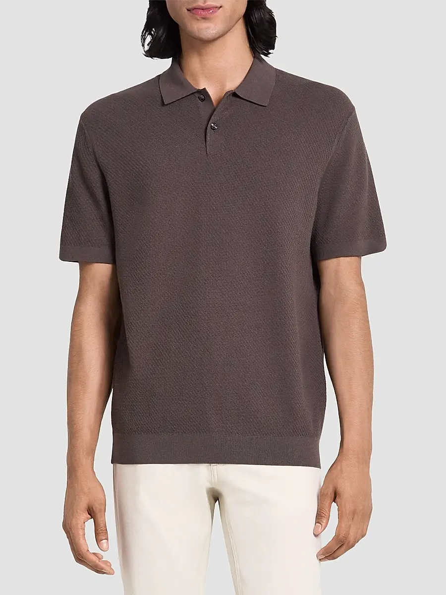 Theory Men's Soris Stretch Knit Polo Shirt | Thumbnail 4 Theory Men's Soris Stretch Knit Polo Shirt | Thumbnail 4