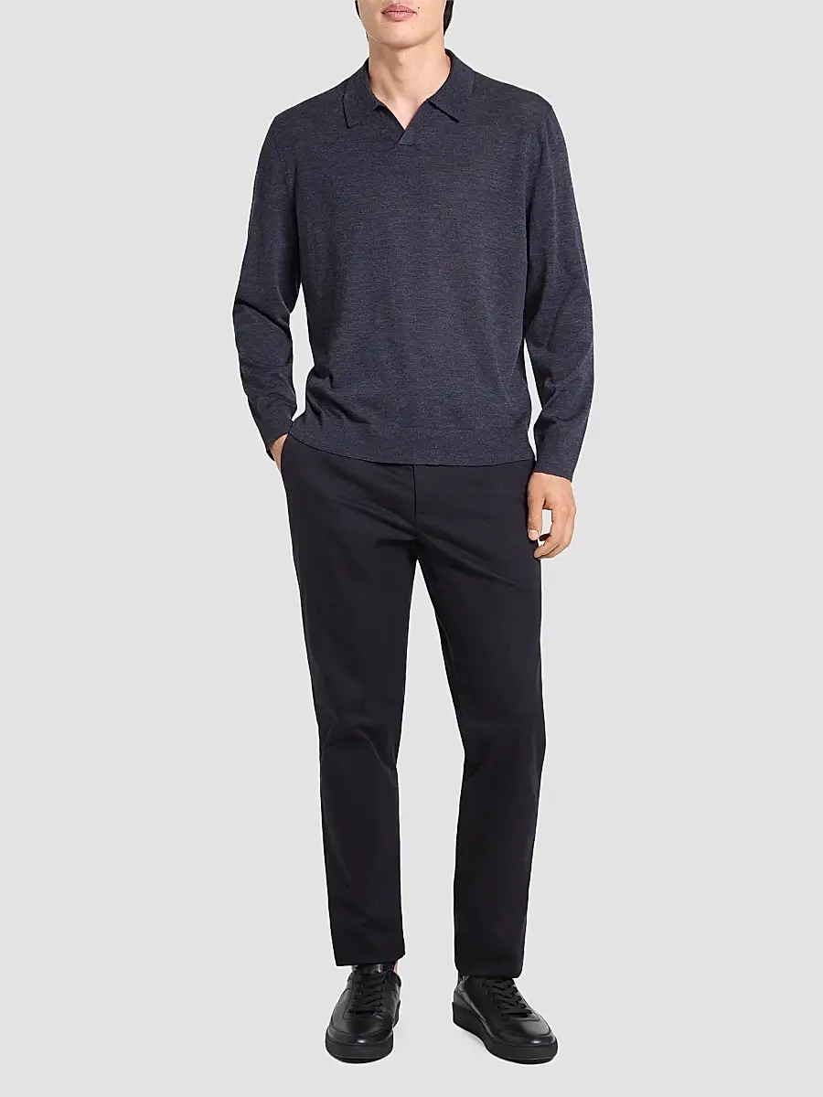 Theory Men's Wool Relaxed-Fit Polo Sweater | Thumbnail 2 Theory Men's Wool Relaxed-Fit Polo Sweater | Thumbnail 2