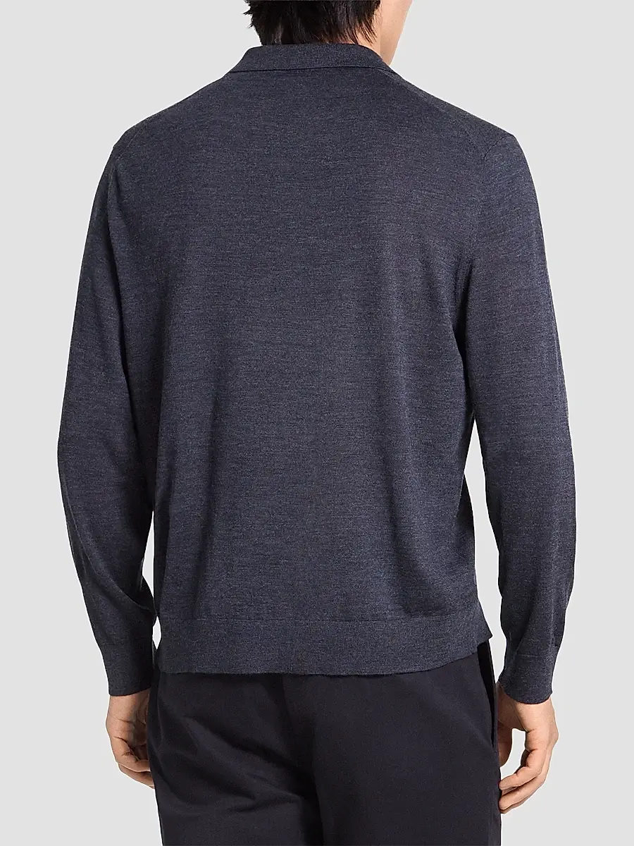 Theory Men's Wool Relaxed-Fit Polo Sweater | Thumbnail 3 Theory Men's Wool Relaxed-Fit Polo Sweater | Thumbnail 3