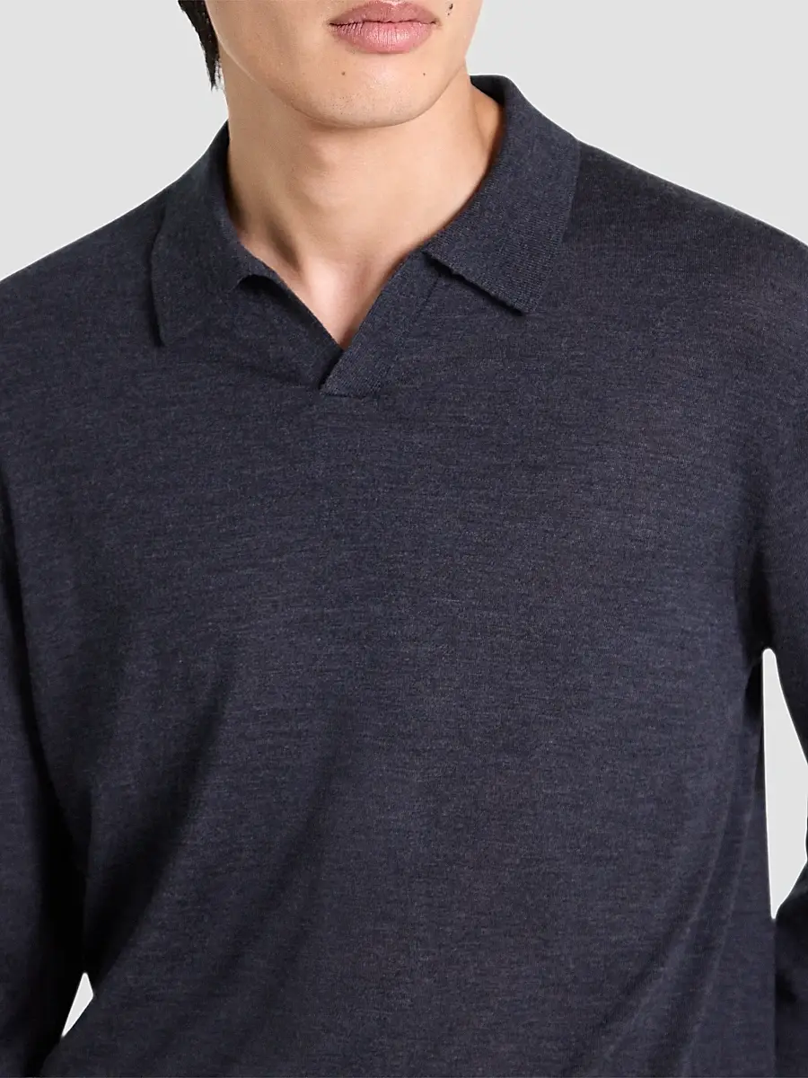 Theory Men's Wool Relaxed-Fit Polo Sweater | Thumbnail 5 Theory Men's Wool Relaxed-Fit Polo Sweater | Thumbnail 5