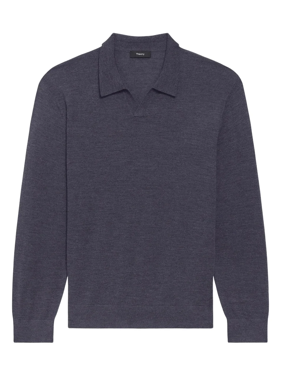 Men's Wool Relaxed-Fit Polo Sweater