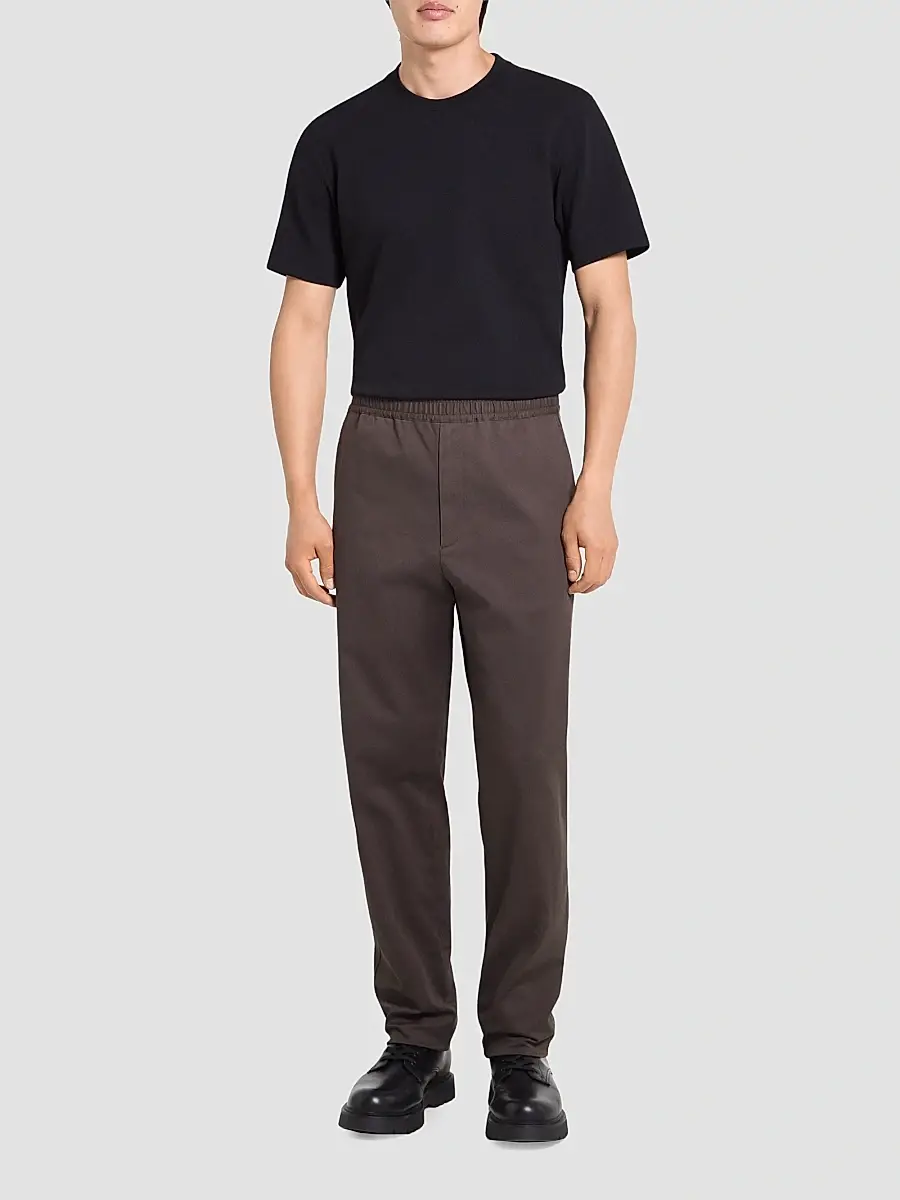Theory Men's Chino-Style Stretch-Cotton Relaxed Pants | Thumbnail 2