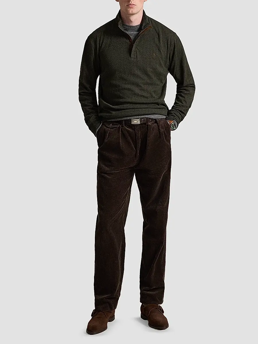 Polo Ralph Lauren Men's Herringbone-Print Jersey Quarter-Zip Sweater | Thumbnail 2 Polo Ralph Lauren Men's Herringbone-Print Jersey Quarter-Zip Sweater | Thumbnail 2