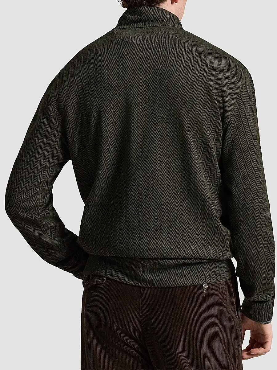 Polo Ralph Lauren Men's Herringbone-Print Jersey Quarter-Zip Sweater | Thumbnail 3 Polo Ralph Lauren Men's Herringbone-Print Jersey Quarter-Zip Sweater | Thumbnail 3