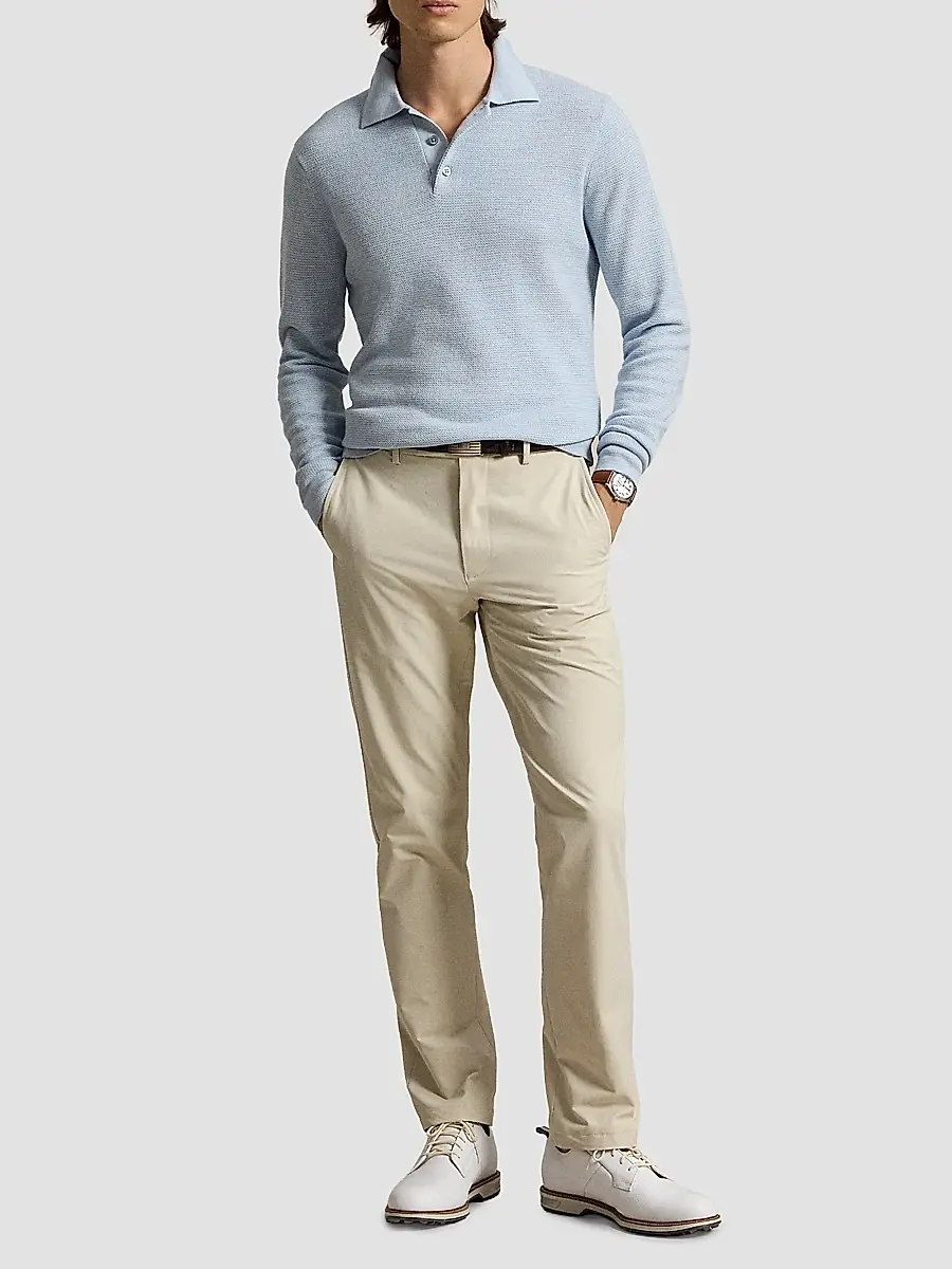 Polo Ralph Lauren Men's Striped Performance Wool-Blend Polo Sweater | Thumbnail 2