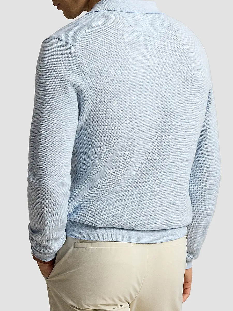 Polo Ralph Lauren Men's Striped Performance Wool-Blend Polo Sweater | Thumbnail 3