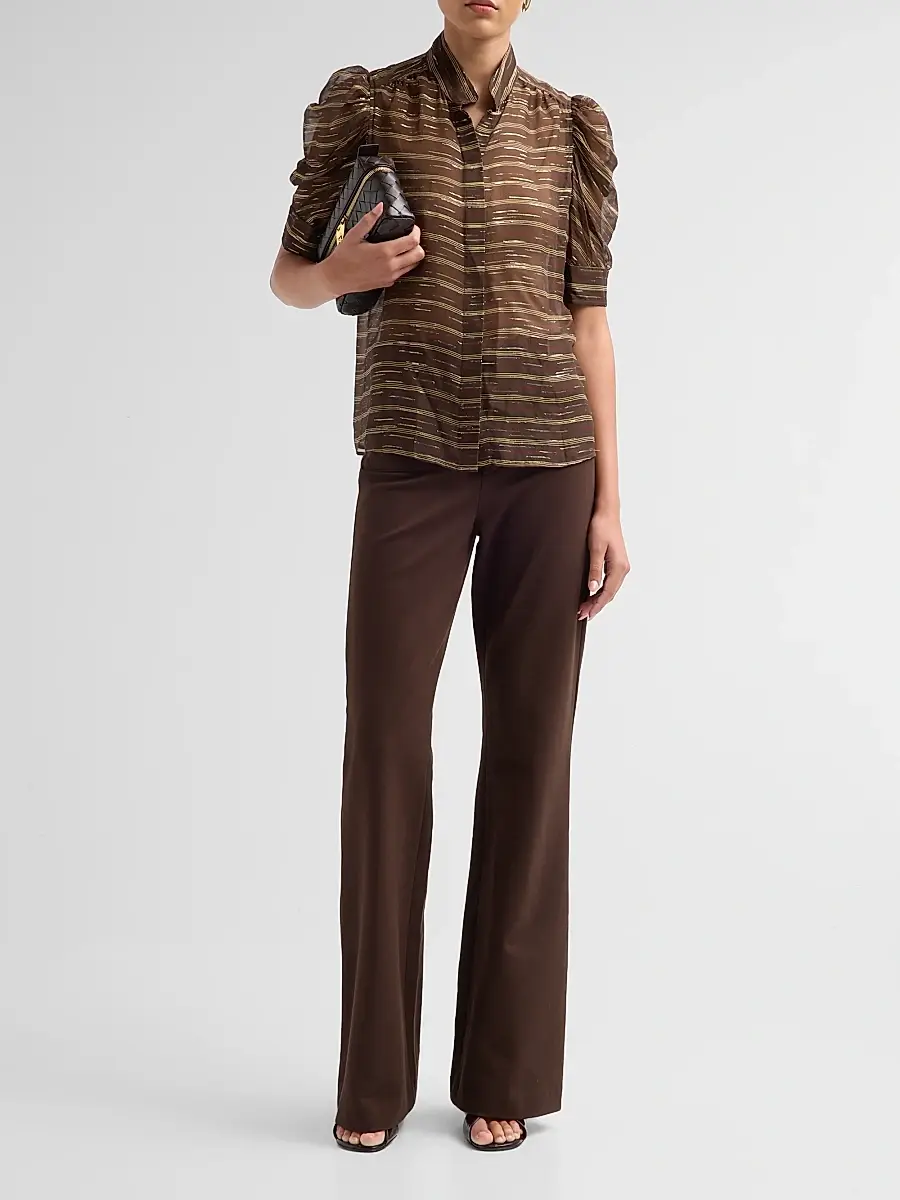 Frame Women's The Gillian Striped Silk-Blend Top | Thumbnail 2 Frame Women's The Gillian Striped Silk-Blend Top | Thumbnail 2