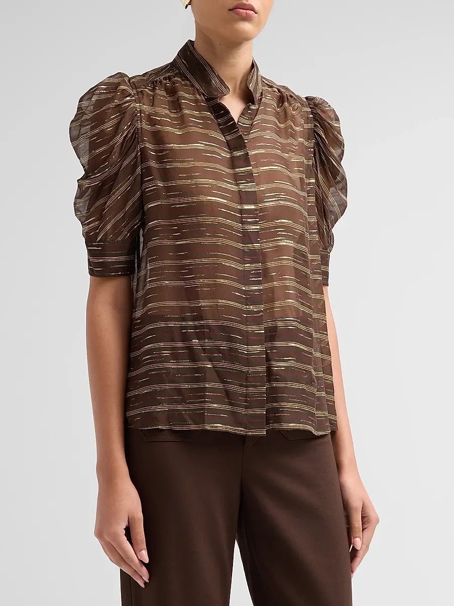 Frame Women's The Gillian Striped Silk-Blend Top | Thumbnail 4 Frame Women's The Gillian Striped Silk-Blend Top | Thumbnail 4