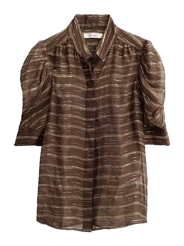 Women's The Gillian Striped Silk-Blend Top Women's The Gillian Striped Silk-Blend Top