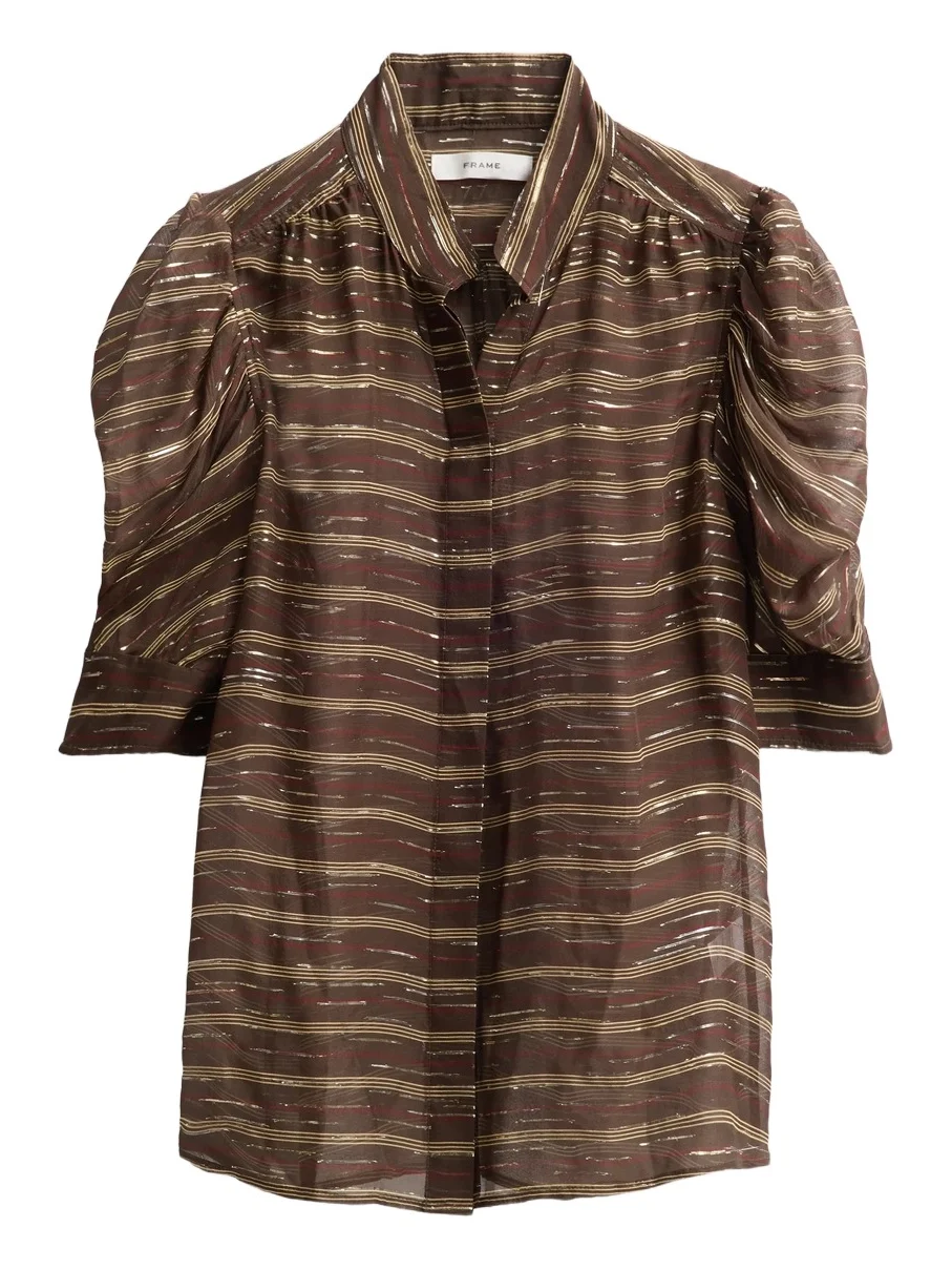 Women's The Gillian Striped Silk-Blend Top Women's The Gillian Striped Silk-Blend Top