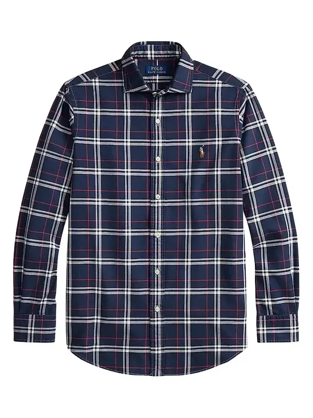 Men's Classic-Fit Plaid Oxford Shirt